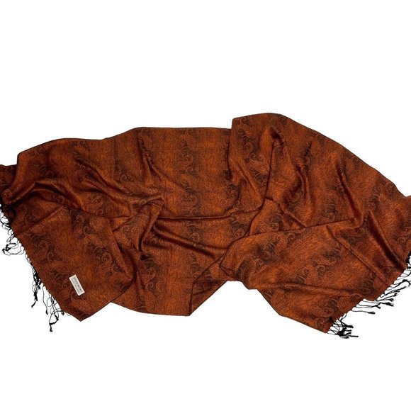 Pashmina Cashmere Paisley Scarf Shawl Wrap Stole Silk and Cashmere soft - Picture 11 of 12